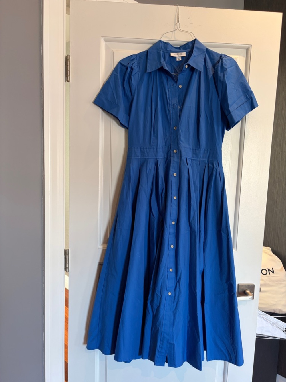 Alexis Cobalt Button-Front Midi Shirt Dress